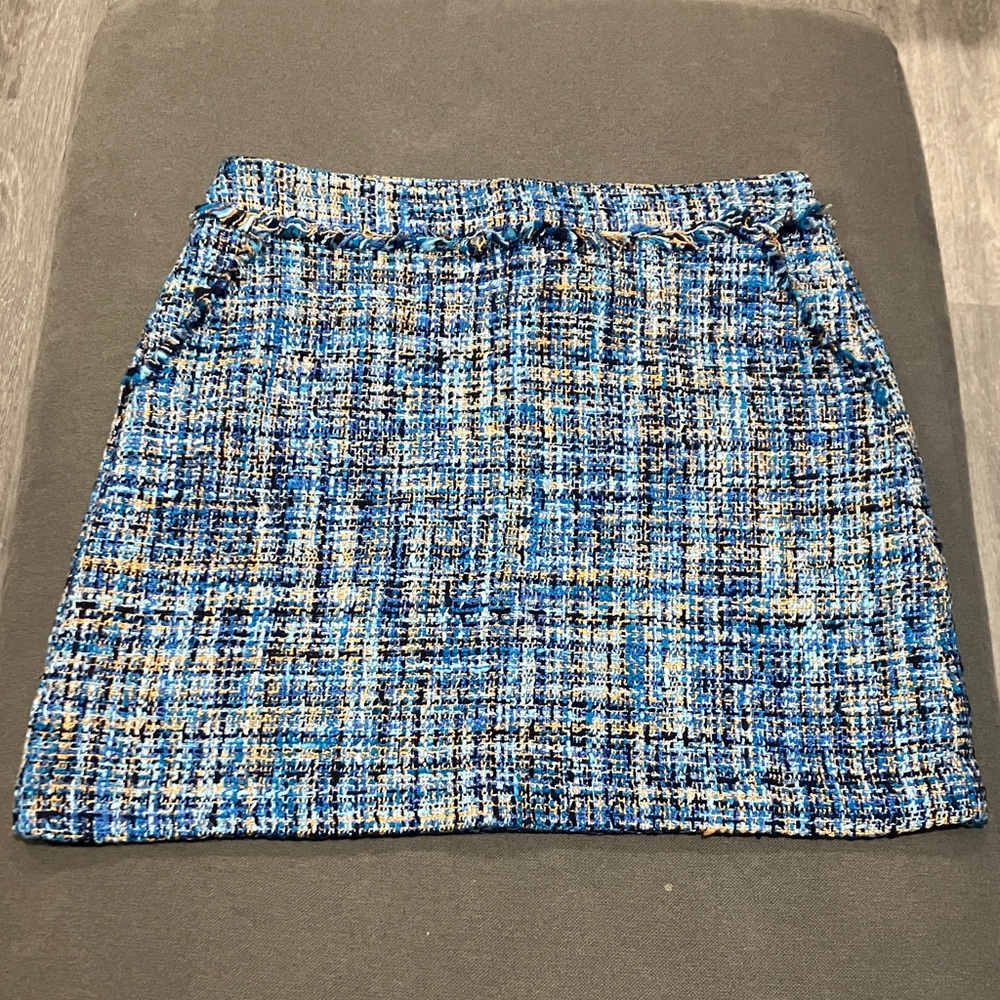 LOFT Blue & Gold Tweed Women's Skirt